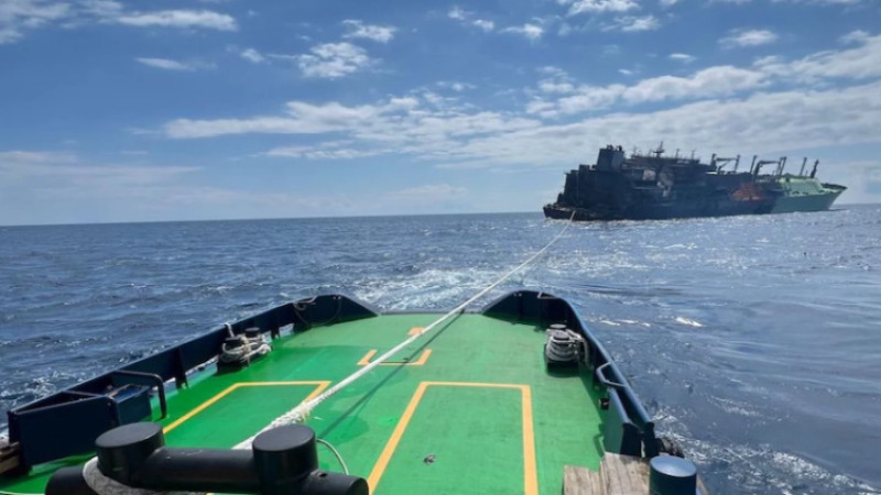 The drifting “ghost ship” Arctic Metagaz has been secured.